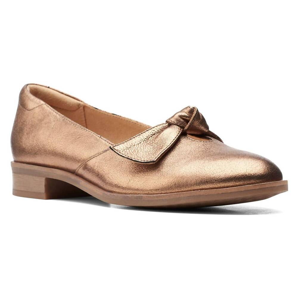 NEW CLARKS women's trish wave loafer in metallic